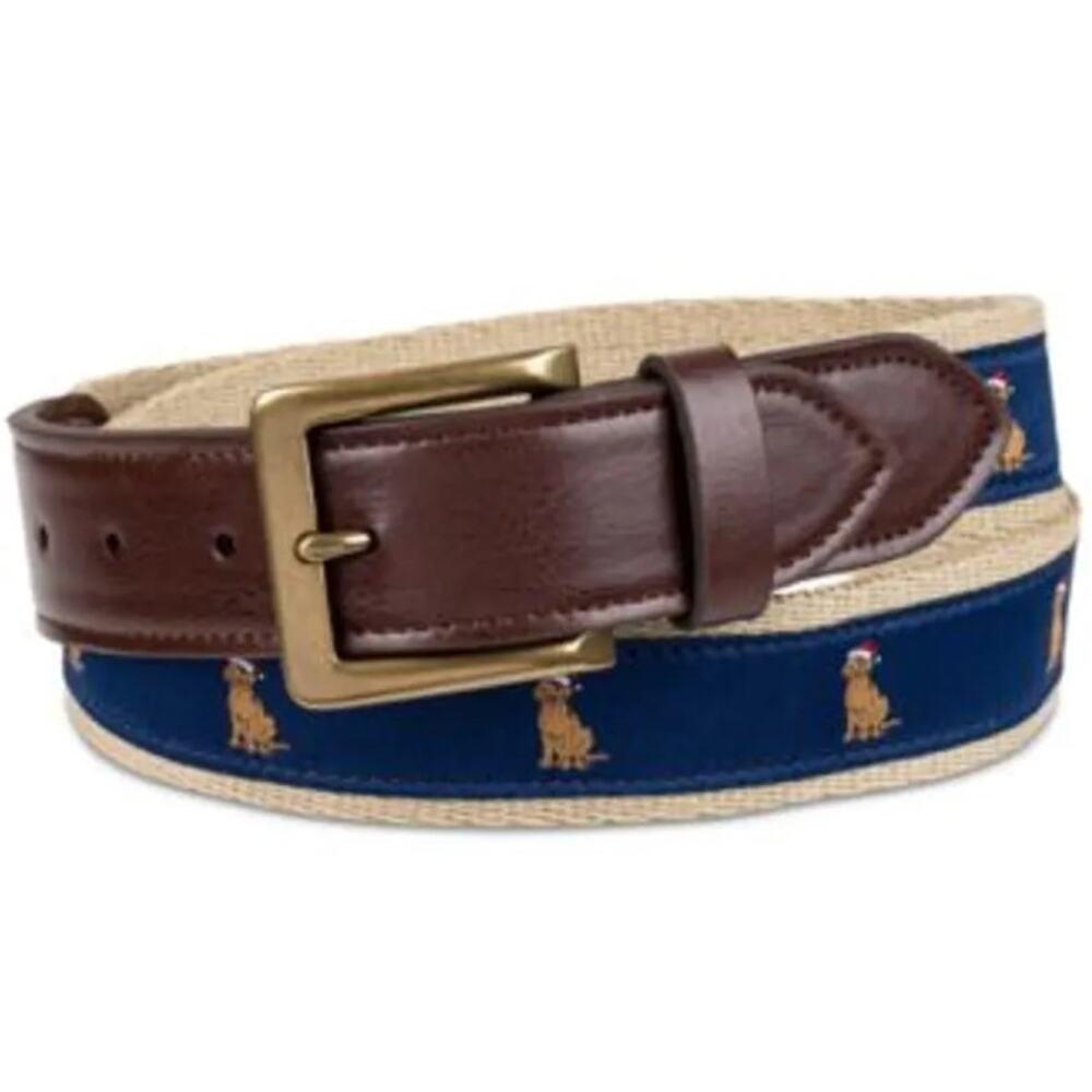 Club Room Men's Size Medium 34-36 Faux Leather Holiday Cheer Belt